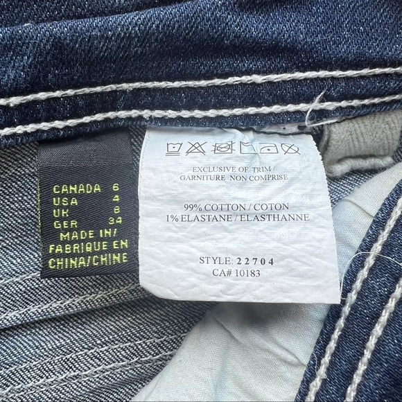 Cartise Embellished Low Rise Jeans Blue Zipp Pockets Women's Size 4 - Picture 10 of 16